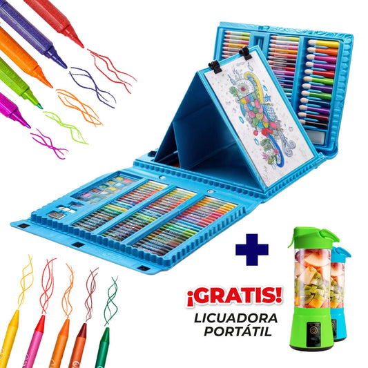 Set Artístico de 208 Piezas + Licuadora Portátil (REGALO)